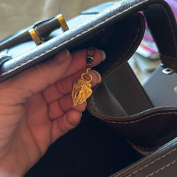 GUCCI Brown Gucci web Train case Authentic Rare Vintage w/ keys Clean Pristine - Picture 9 of 13